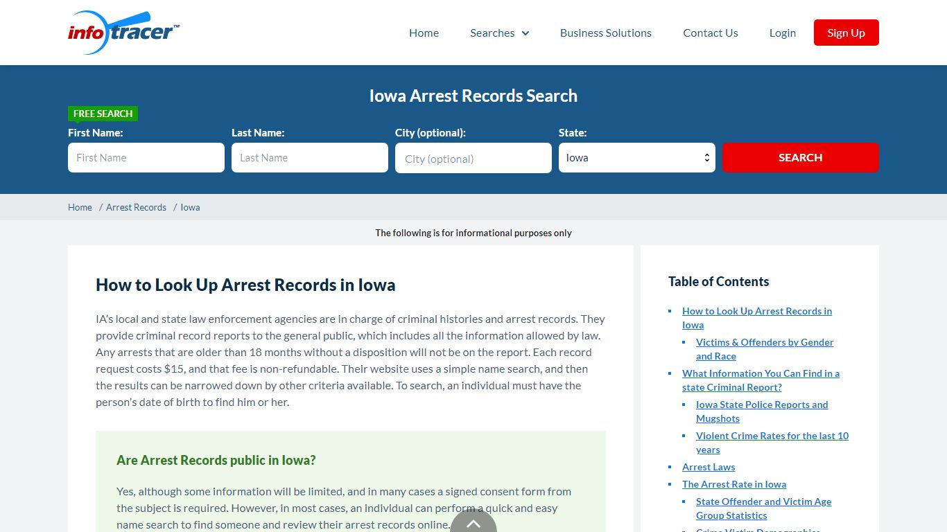 Search Iowa Arrest Records Online - Infotracer